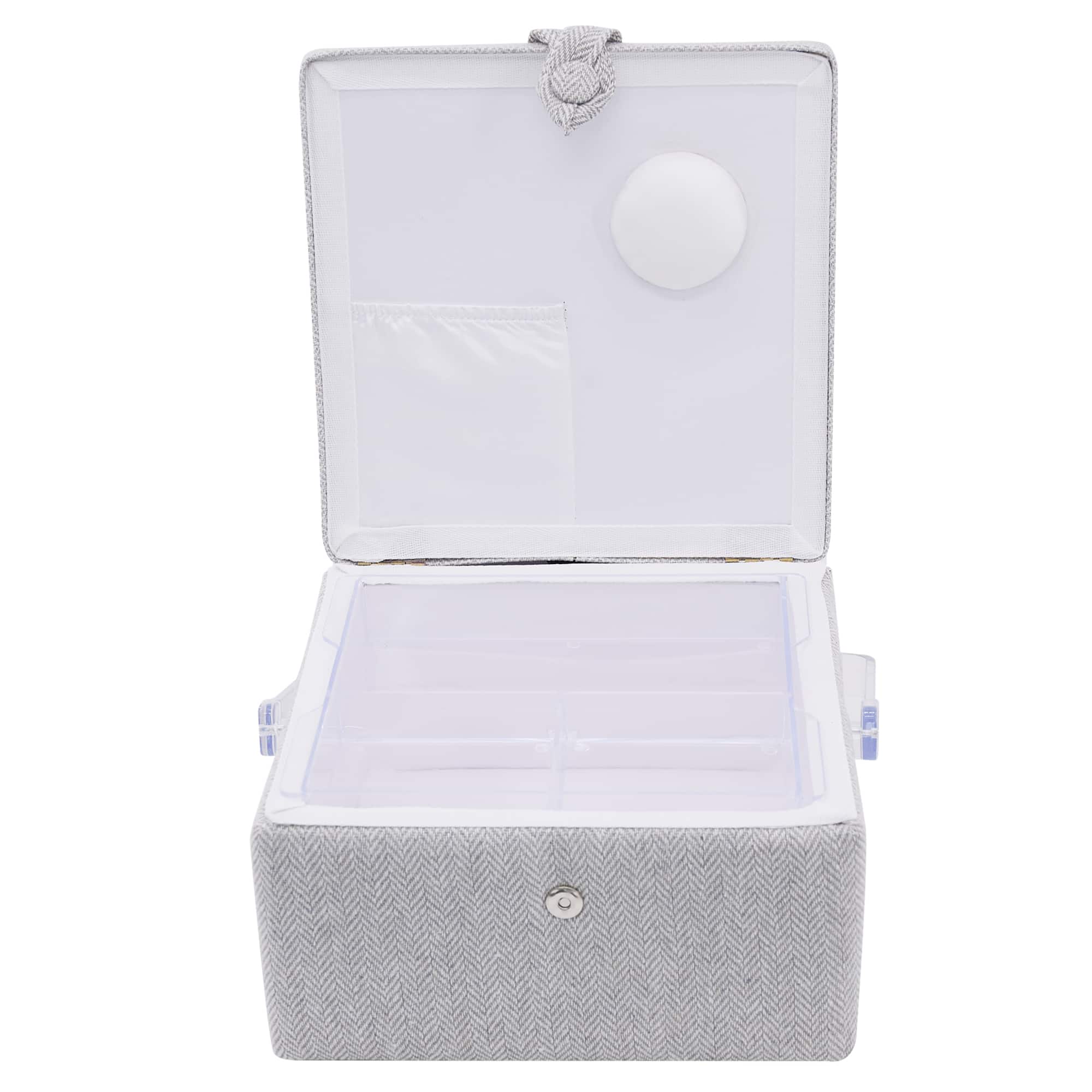 Gray Square Sewing Basket by Loops & Threads®